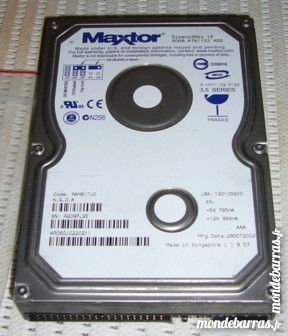  Maxtor 60Gb ATA 133-disque dur pc bureau    19 Versailles (78)