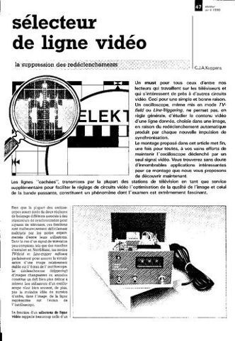 Mesure, s�lecteur de ligne vid�o 20 Vincennes (94)