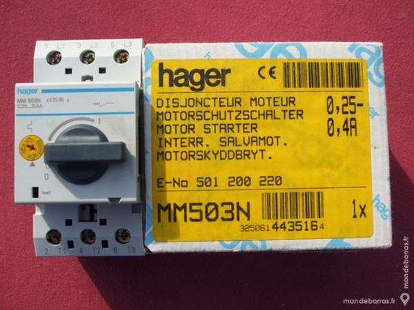 R�f MM503N DISJONCTEUR MOTEUR HAGER 3P 0,25-0,4A 60 Tergnier (02)