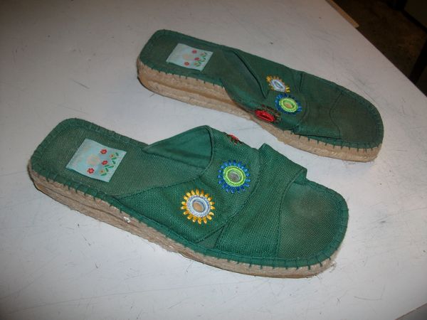 Mules en espadrilles Vert Sapin pt 38 � 3,50 � 3 Bouxwiller (67)