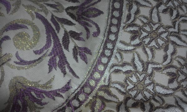 Nappe Table Ronde Violet/Or 20 Saint-Louis (68)