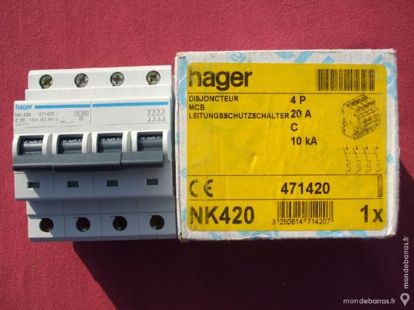 R�f NK420 OU NKN420 DISJONCTEUR HAGER 4P 20A C 110 Tergnier (02)