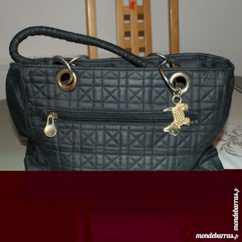 Sac noir vintage effet matelass� tissu 10 Cabestany (66)