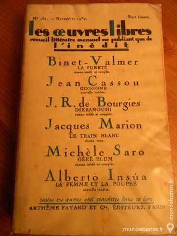 Les oeuvres Libres n�161 -  Novembre 1934 10 Villeurbanne (69)