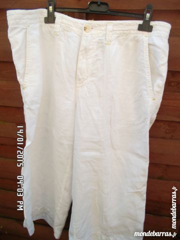 pantacourt blanc en lin t.48 2 Chambly (60)