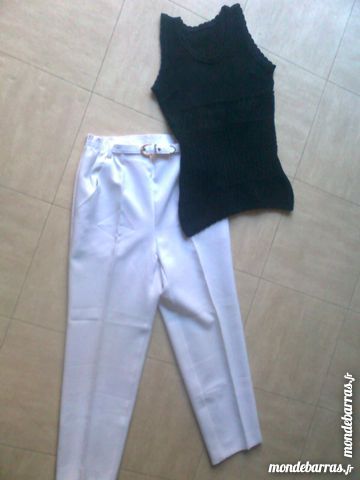 PANTALON BLANC - d�bardeur noir - 38 - zoe 4 Martigues (13)
