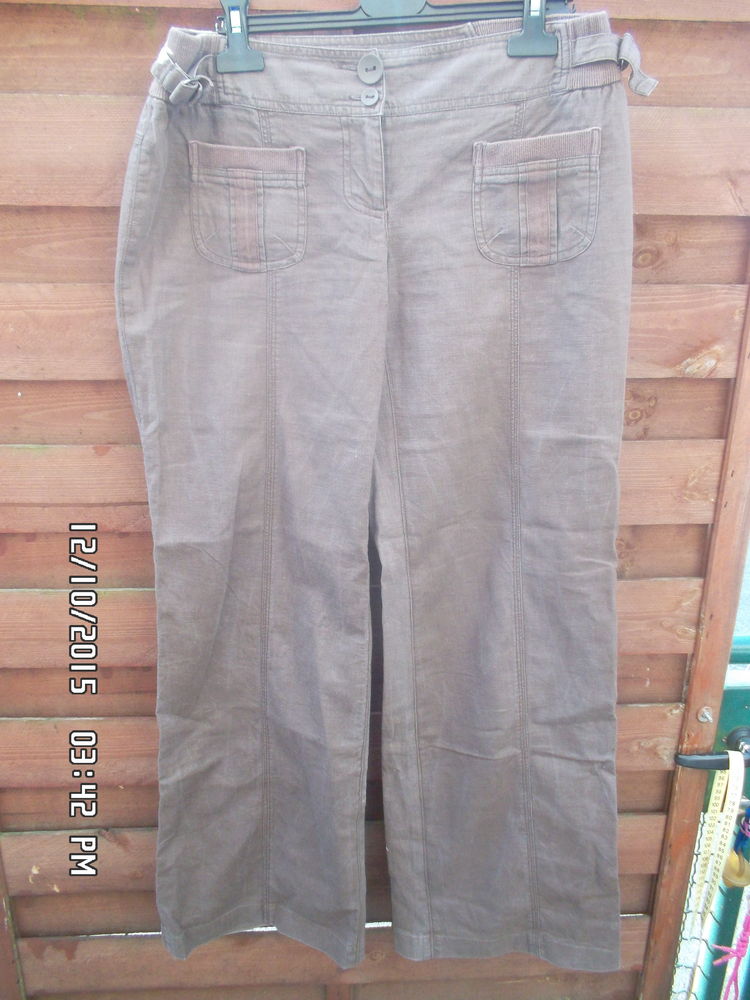 PANTALON MARRON EN LIN PROMOD*JUSTE 2E*KIKI60230 2 Chambly (60)