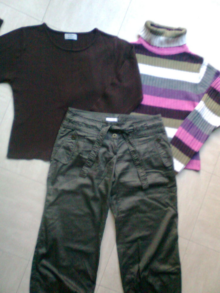 pantalon, col roul�, pull marron -M-40 - zoe 2 Martigues (13)