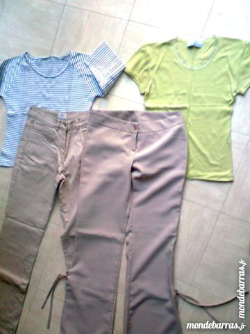 2 pantalons beiges -2 Tshirts - 38 � M - zoe 3 Martigues (13)