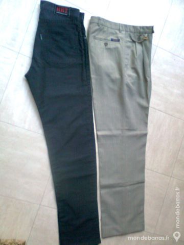 2 PANTALONS vert kaki ou ray� - 38 - zoe 6 Martigues (13)