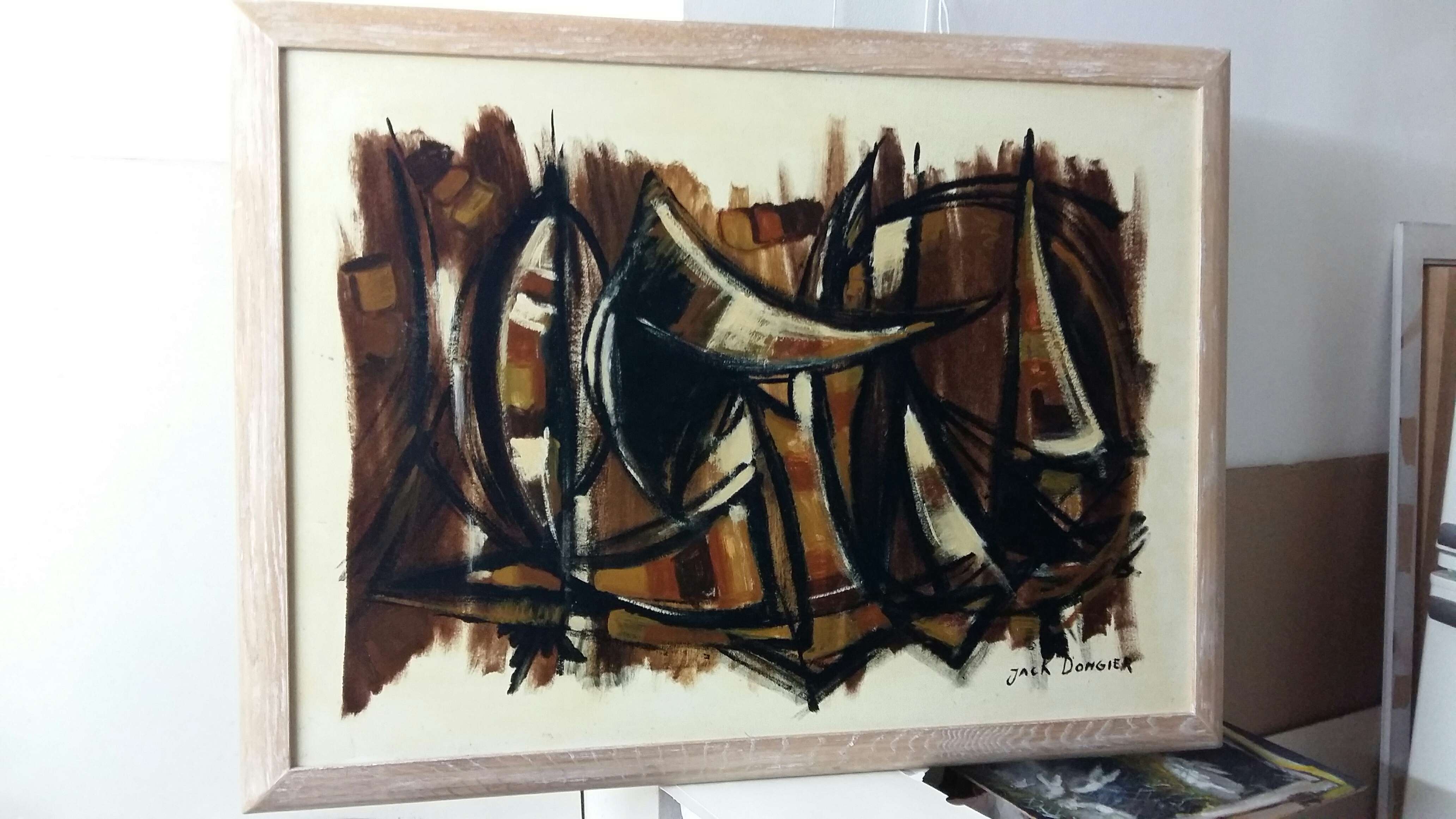 Peinture � l'huile sur bois de Jack Dongier. 190 Avignon (84)