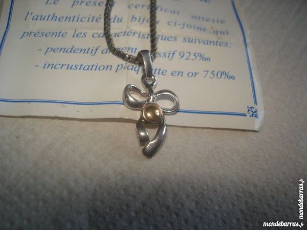 PENDENTIF ARGENT 925 AGREMENTEE  OR 18 CARATS .. 35 Pont-Sainte-Maxence (60)