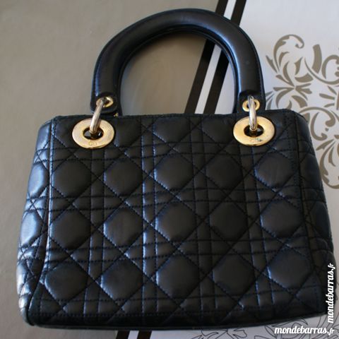 Petit sac en cuir noir vintage, attaches dor�es 20 Cabestany (66)