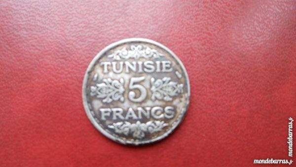 piece argent de 5 francs Tunisie 1934 2pa14 14 Gr�zieu-la-Varenne (69)