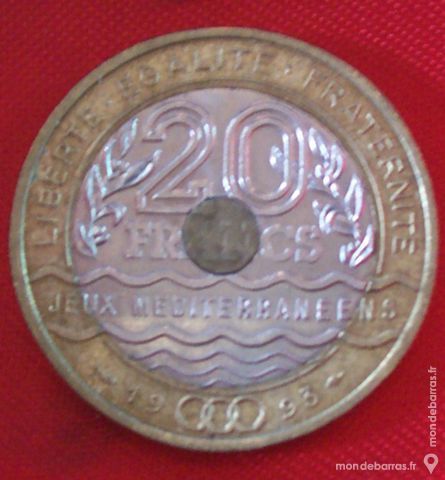 Pi�ce de 20 Francs Jeux M�diterran�ens 1993. 15 Montreuil (93)