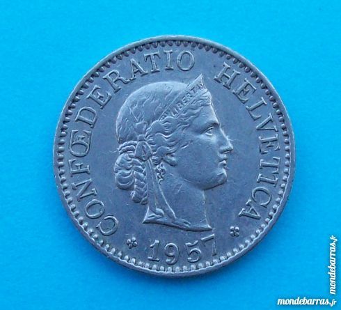 PIECE DE MONNAIE 10 CENTIMES SUISSE 1957 B 1 Wattignies (59)