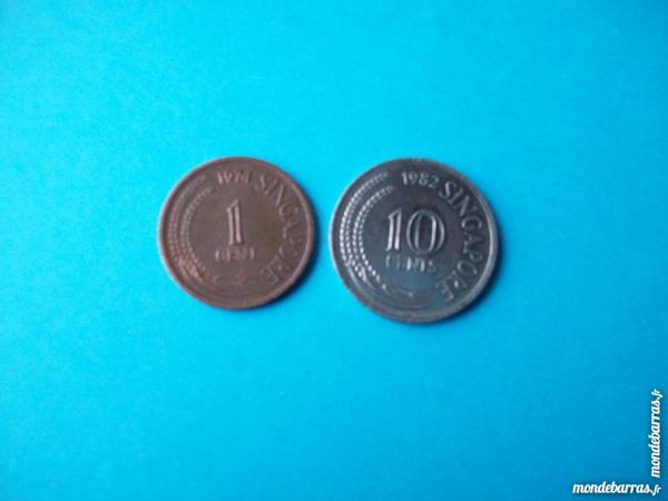 2 PI�CES DE SINGAPOUR 1 CENT DE 1974 ET 10 CENT DE 2 Wattignies (59)