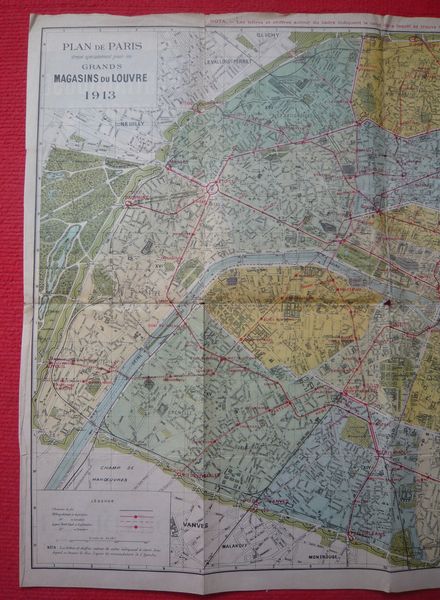 Plan de Paris 1913 pour les Grands Magasins du Louvre 30 Sucy-en-Brie (94)