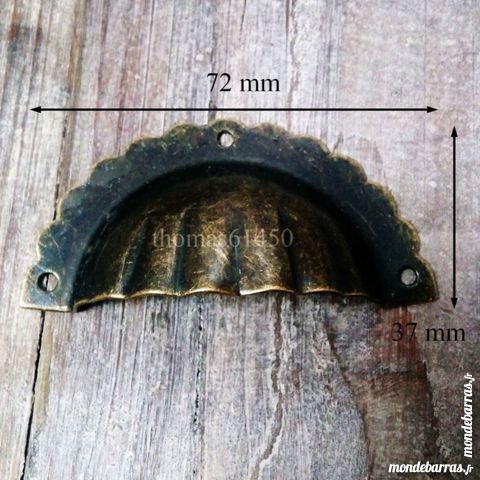 5 x POIGNEE COQUILLE FER POUR TIROIR MEUBLE 12 Banvou (61)