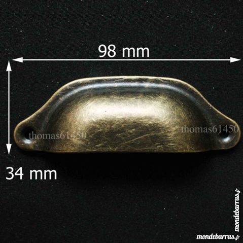 10 x POIGNEE COQUILLE FER POUR TIROIR MEUBLE 20 Banvou (61)