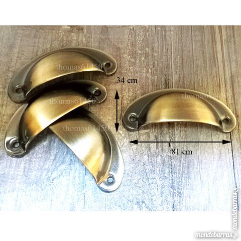 Lot 10 Poign�es Coquilles Coloris Laiton Brillant 16 Banvou (61)