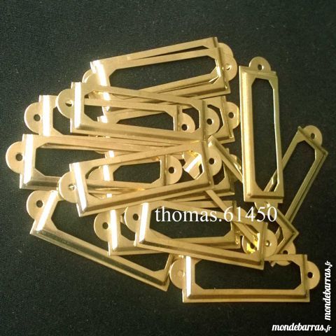 10 x PORTE ETIQUETTE FER COULEUR OR TIROIR 12 Banvou (61)