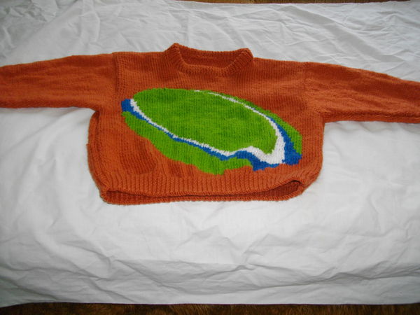 PULL MARRON  BALLON DE RUGBY  EN LAINE 50 Perros-Guirec (22)