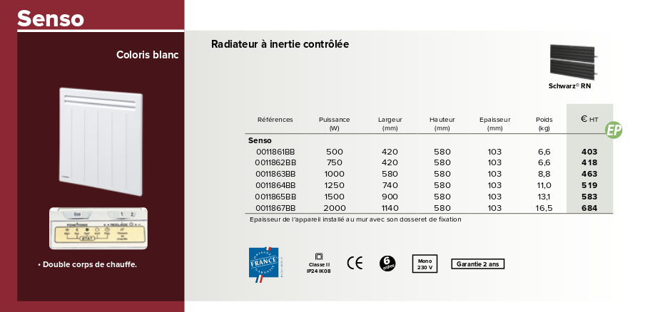 RADIATEUR ELECTRIQUE  APPLIMO SENSO Chaleur Douce 2000 w 240 N�mes (30)