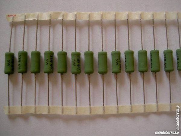 LOT 30 r�sistances 33 OHMS 5 Watts 5 Fournet-Blancheroche (25)