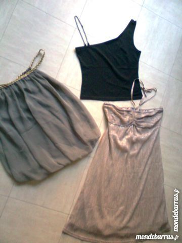 ROBE dor�e et 2 HAUTS de f�te - 38/40 - zoe 3 Martigues (13)