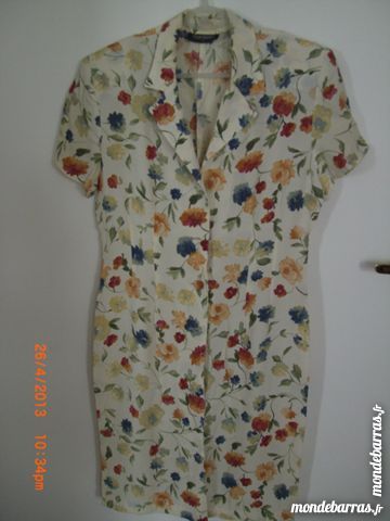 Robe d'�t� � fleurs sur fond beige T38 17 Courbevoie (92)