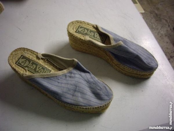 Sabots en espadrilles pt 34 en bleu ray� 3 Bouxwiller (67)