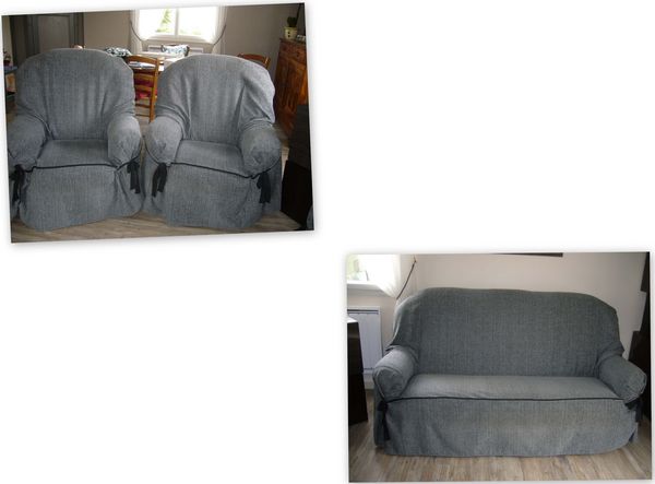 Salon canap� et 2 fauteuils en alcantara + housses 400 Le Haillan (33)