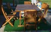 Salon de jardin en teck huile 399 39300 Saint-Germain-en-Montagne