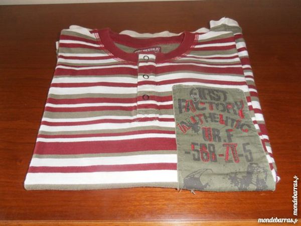 Tee-shirt boutonn� et ray� 7 Tours (37)