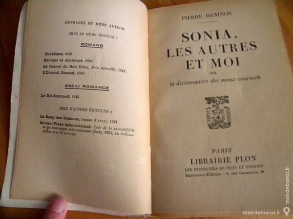 Sonia, Les autres et moi de Pierre Daninos - 1952 8 Villeurbanne (69)