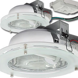 Spot encastr� fluocompacte 2 x 26w g24q �lectronique. blanc. 50 �tr�chy (91)