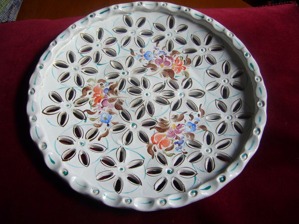 superbe plat fa�ence d�cor� main 1930 20 Paris 18 (75)