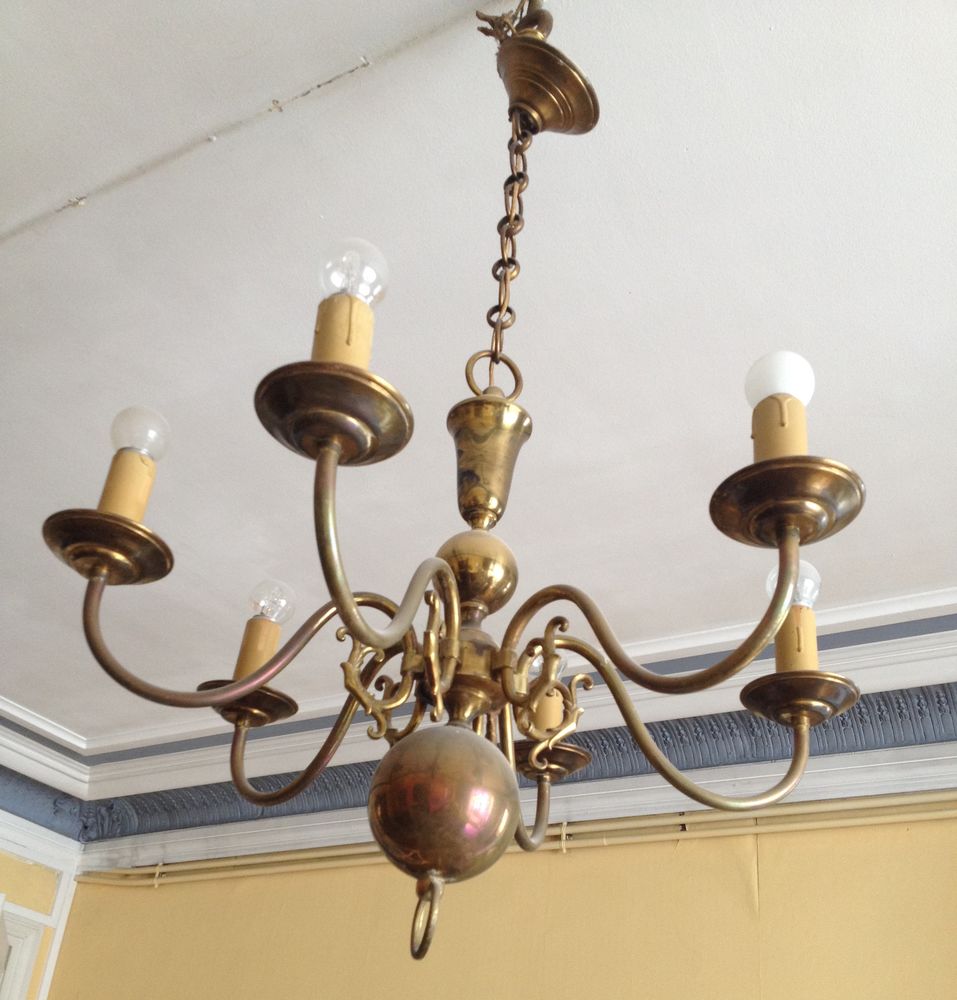 Suspension �lectrique ancienne, cuivre, diam�tre 65cm, 0 Neuilly-sur-Seine (92)