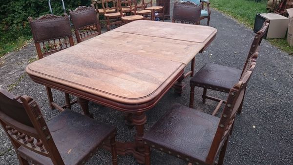 table noyer henri II + chaises 80 Mercurey (71)