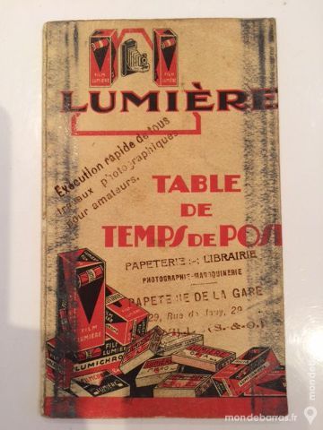 Table des temps de pose 10 Nice (06)