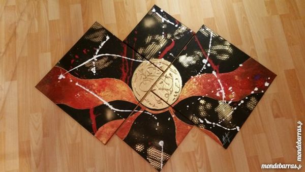 Tableau moderne: Moderne Rouge et Or 135 Chaspuzac (43)