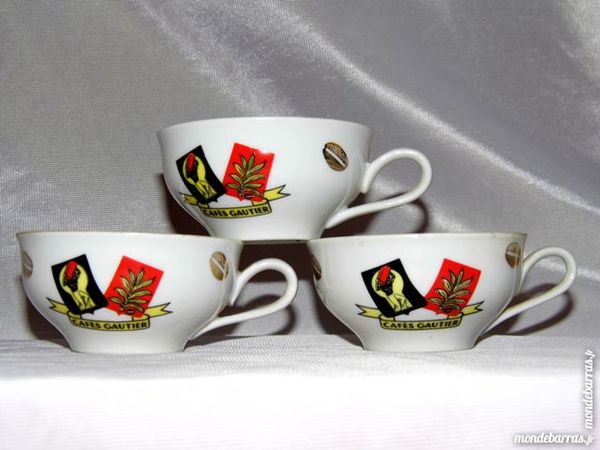 3 tasses caf� GAUTIER CAFETIERE vintage porcelaine 15 Dunkerque (59)