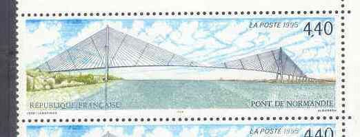 Timbre neuf  PONT DE NORMANDIE - FRANCE - 1995 1 Jou�-l�s-Tours (37)