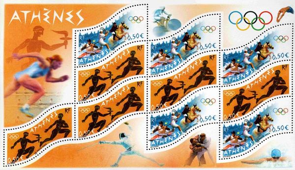 Timbres France NEUF Bloc JO d'�t� Ath�nes 2004
5 Aubin (12)