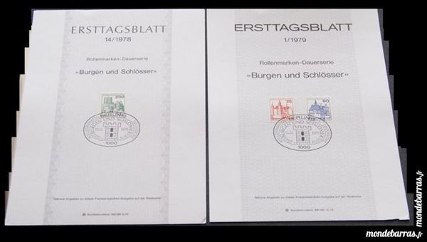 TIMBRES 1ER JOUR ALLEMANDS �CHATEAUX� 2 Les �glisottes-et-Chalaures (33)