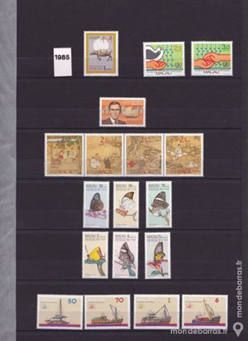 Timbres macao neufs ann�e complete 1985 9 Jou�-l�s-Tours (37)