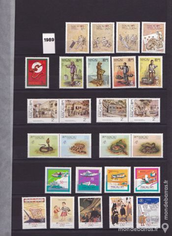 Timbres macao neufs ann�e compl�te 1989 12 Jou�-l�s-Tours (37)