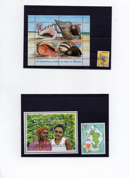 lot:1  timbres de mayotte 5 Cou�ron (44)