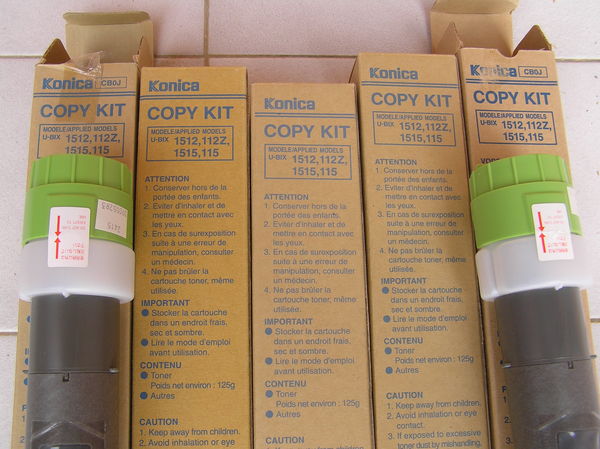 
5 toners Konica Copy Kit UBX1512, 112Z, 1515, 115 0 Lab�ge (31)